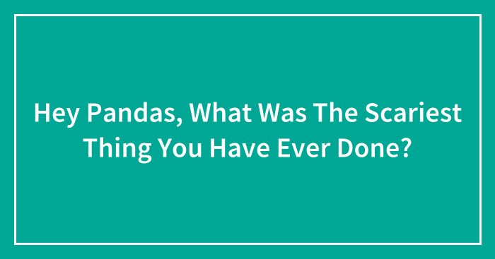 Hey Pandas, What Was The Scariest Thing You Have Ever Done? (Closed)