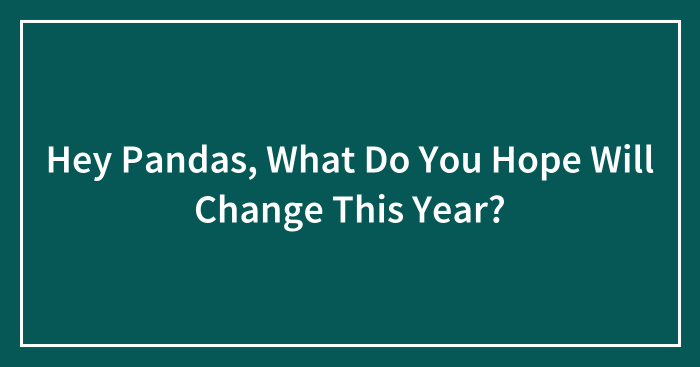 Hey Pandas, What Do You Hope Will Change This Year? (Closed)