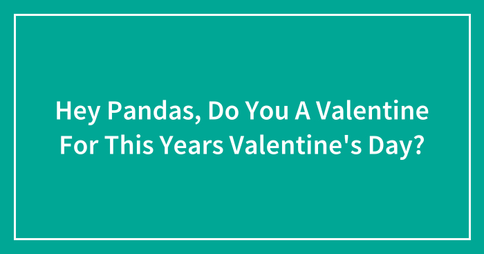 Hey Pandas, Do You A Valentine For This Years Valentine’s Day? (Closed)