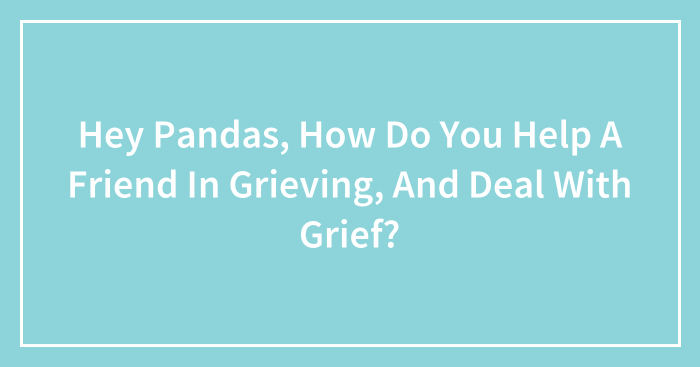 Hey Pandas, How Do You Help A Friend In Grieving, And Deal With Grief? (Closed)