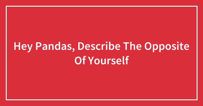 Hey Pandas, Describe The Opposite Of Yourself (Closed)