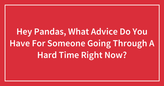 Hey Pandas, What Advice Do You Have For Someone Going Through A Hard Time Right Now? (Closed)