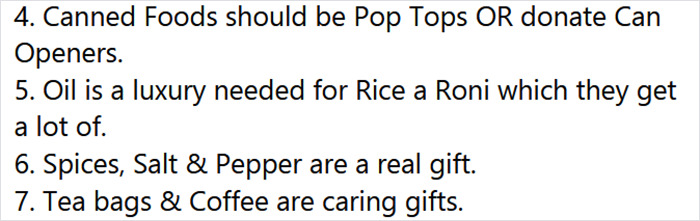 Woman Shares A List Of Acceptable Donation To Food Banks Which Gets Appreciated By 108K People On Twitter Woman Shares A List Of Acceptable Donation To Food Banks Which Gets Appreciated By 108K People On Twitter