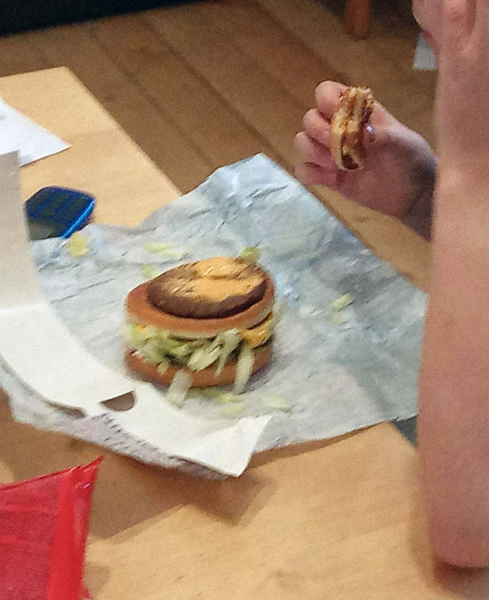 My Little Brother Eats A Burger Layer By Layer