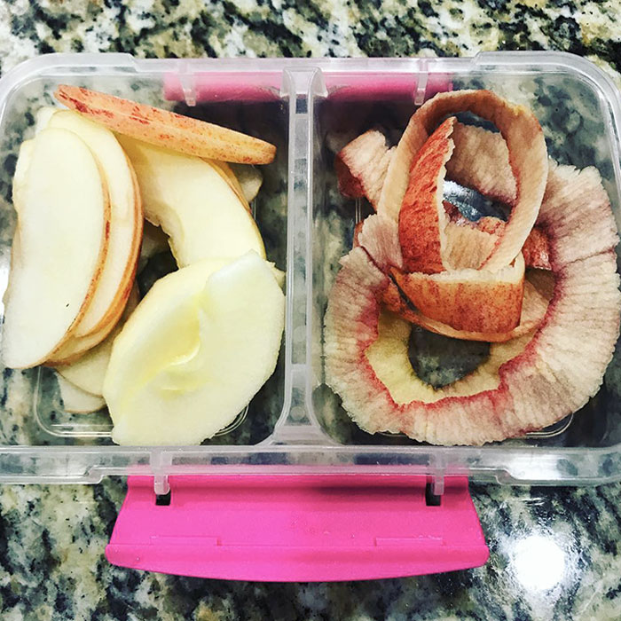 By Special Request. I’ve Also Packed Her The Apple Peel