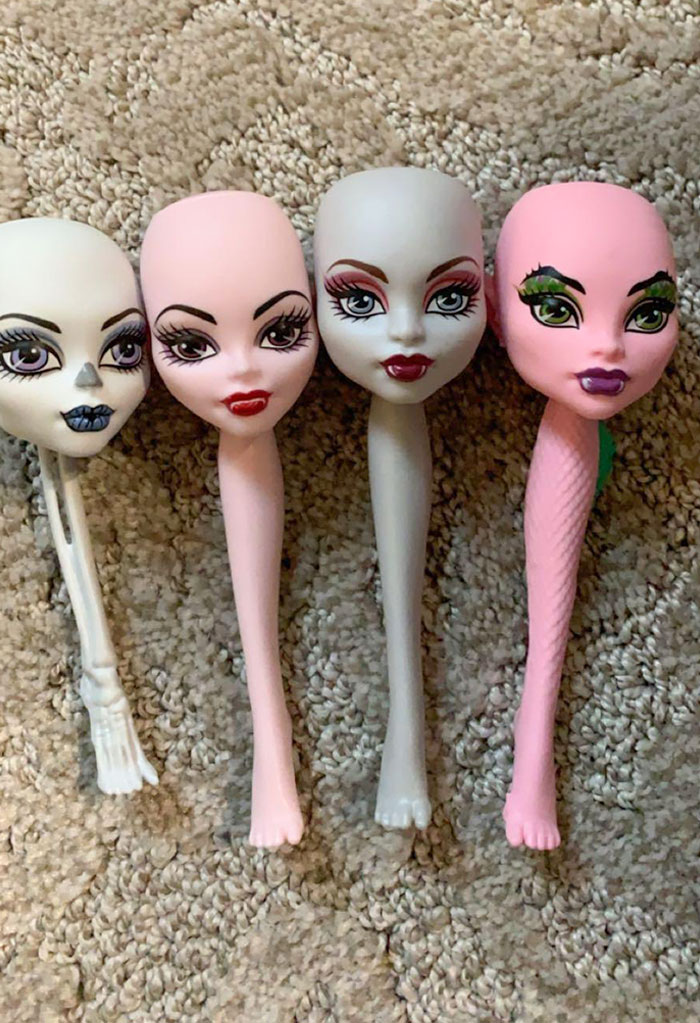 My Sister And I Used To Rip The Heads Off Of Monster High Dolls And Attach The Head To Their Calves
