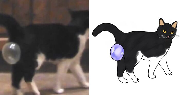 Artist Transforms Funny Cat Pics Into Illustrations And Here Are 70 Of The Best Ones