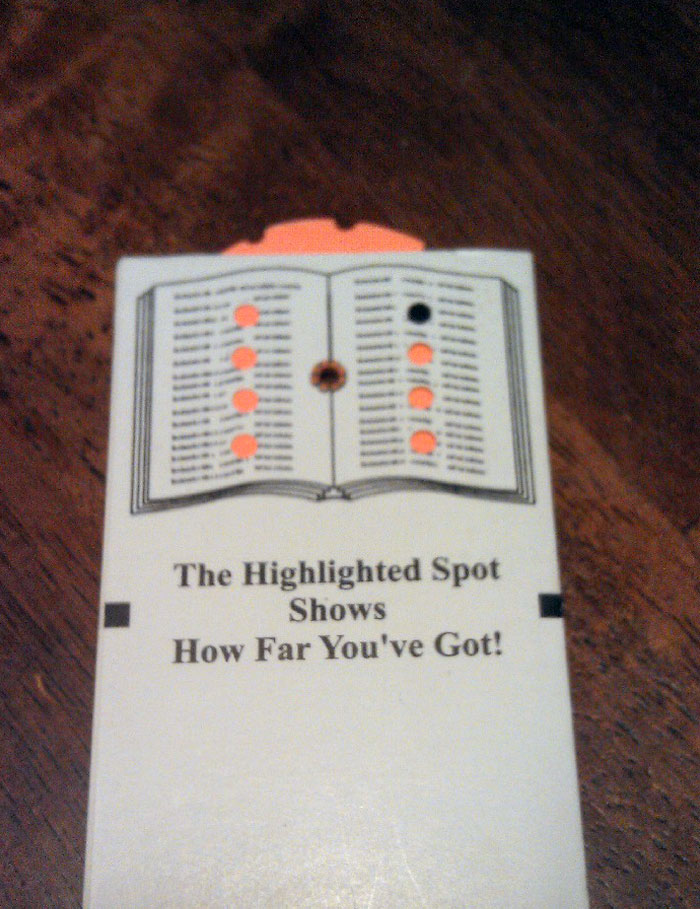 My Grandpa Made A Bookmark That Shows You Where On The Page You Left Off