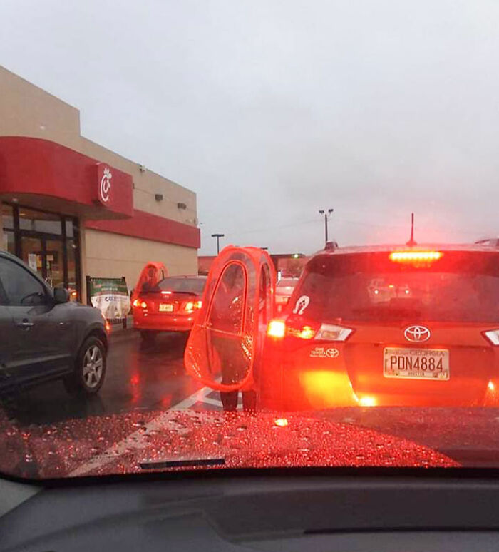 Chick Fil A Over Here Living In The Future With Their Umbrella-Tents