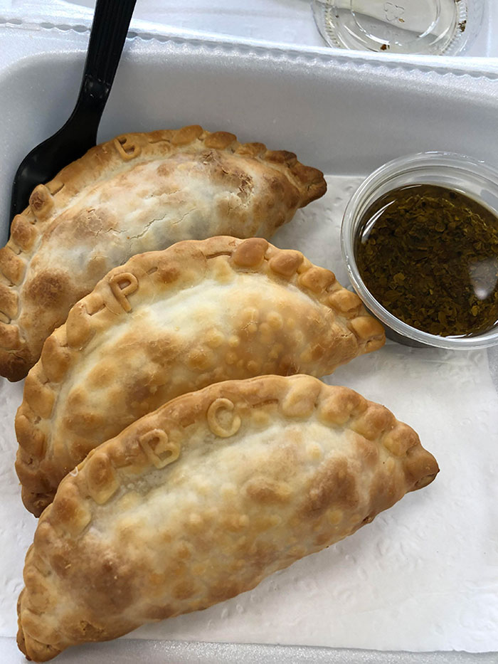 My Lunch At Work Has Letters Denoting What Type Of Empanada Each Is
