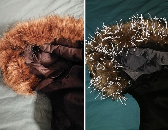 Fur In My Jacket Has Some Reflective Strands
