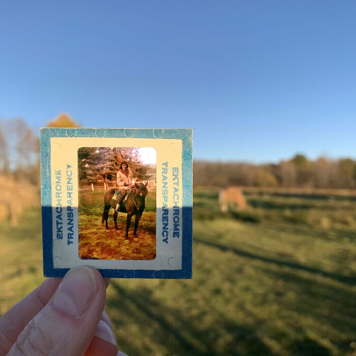 Photographer Shows Slides From The Past On Current Photographs Recording The Feeling Of The Passage Of Time