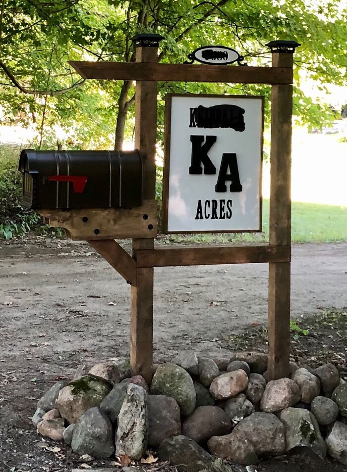 My Husband, Daughter, And I Made This A Couple Months Ago. The Post Cap Lights Are Solar.