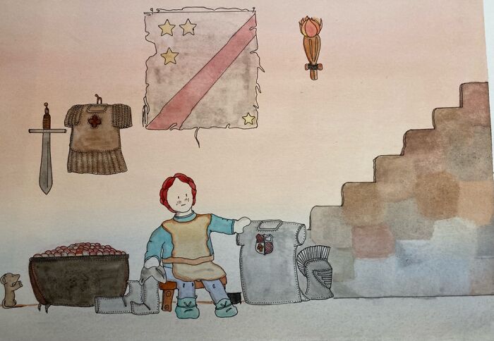 Watercolor And Ink For A Picture Book That Never Got Beyond The Drawing Table.