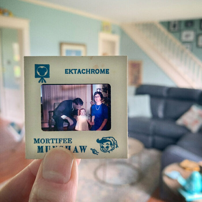 Photographer Shows Slides From The Past On Current Photographs Recording The Feeling Of The Passage Of Time