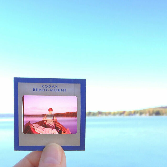 Photographer Shows Slides From The Past On Current Photographs Recording The Feeling Of The Passage Of Time