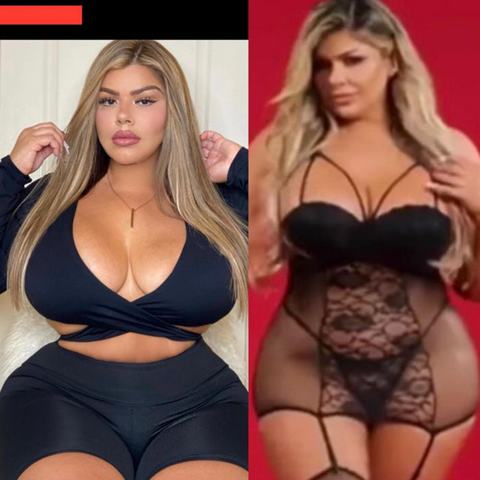 This Fashion Nova Favorite Has Obvious Waist Edits In All Her Photos - Video Still For Actual Waistline Comparison