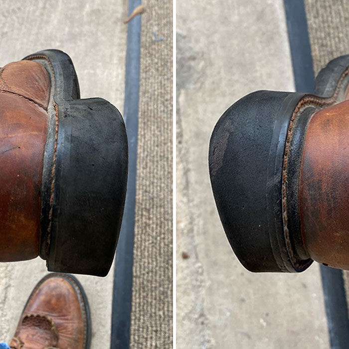 My Right Boot Shows The Effect Of A Long Term Limp Due To A Bad Left Knee