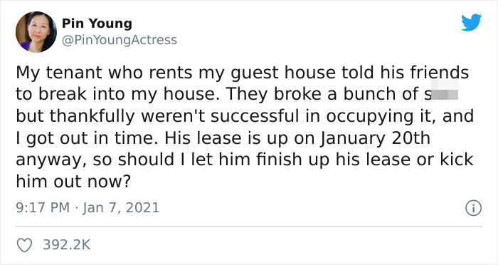 Viral Tweet Has A 'Landlord' Asking Whether She Should Kick Out A Tenant For Letting His Friends Break Into Her House