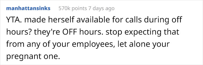 'Not Available For Calls During Off Hours': Manager Is Puzzled Whether He Was Right To Scold A Pregnant Woman For 'Slacking'