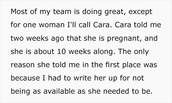 'Not Available For Calls During Off Hours': Manager Is Puzzled Whether He Was Right To Scold A Pregnant Woman For 'Slacking'