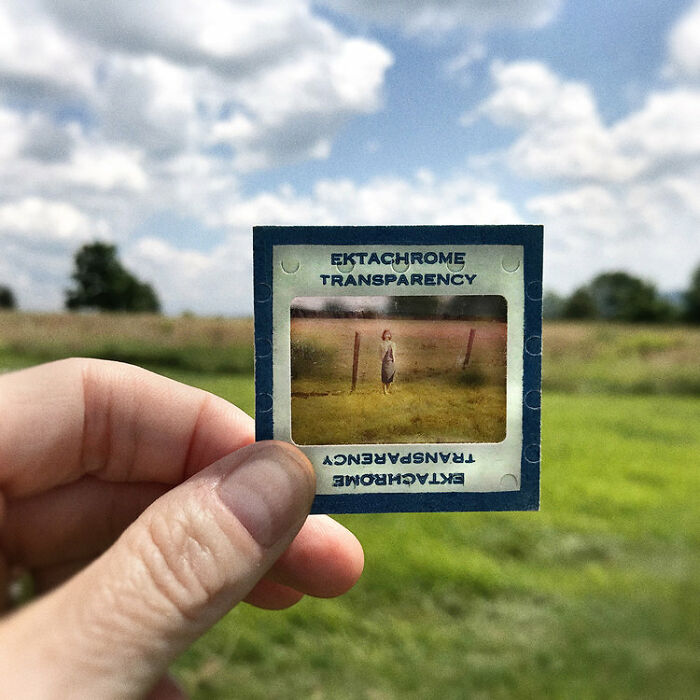 Photographer Shows Slides From The Past On Current Photographs Recording The Feeling Of The Passage Of Time