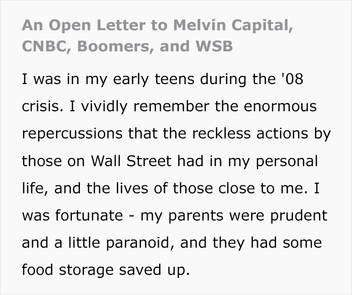 Person Who Ate Only Beans And Rice After The ’08 Collapse Pens A Powerful Open Letter To Billionaire Jerks Running Hedge Funds, Explains Why They Won’t Sell Person Who Ate Only Beans And Rice After The ’08 Collapse Pens A Powerful Open Letter To Billionaire Jerks Running Hedge Funds, Explains Why They Won’t Sell