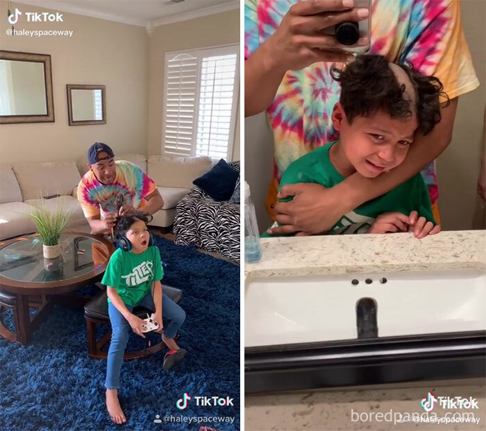 Cutting Your Sons Hair And Making Him Cry For A Tiktok “Prank”