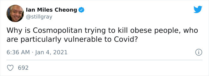 People Are Not OK With These Cosmopolitan Covers That Ignore The Relationship Between Obesity And Covid People Are Not OK With These Cosmopolitan Covers That Ignore The Relationship Between Obesity And Covid