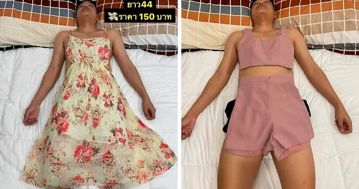 Wife Turns Her Unsuspecting Sleeping Husband Into A Model To Sell Her Clothes Online And It Goes Viral