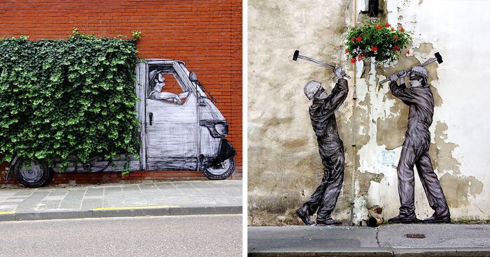 110 Street Art Pieces That This Artist Incorporated Into The Streets Of Paris