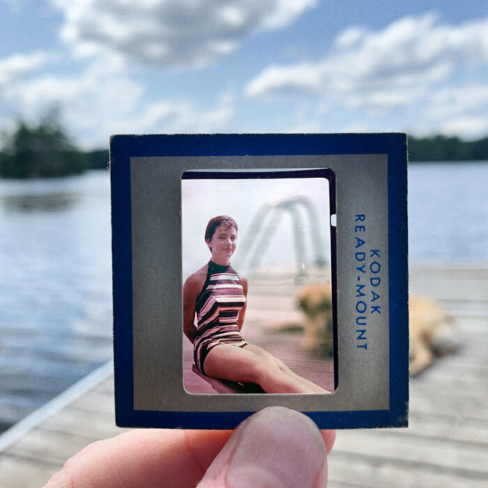 Photographer Shows Slides From The Past On Current Photographs Recording The Feeling Of The Passage Of Time