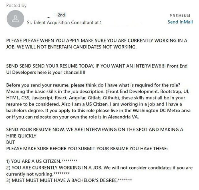 When You Must Have A Job In Order To Apply