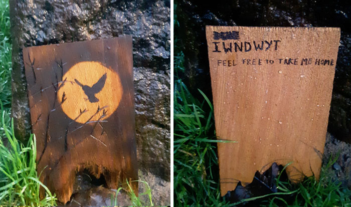 My New Year's Resolution Is To Leave Little Pieces Of Art Around Town For People To Find. Today Was Day One