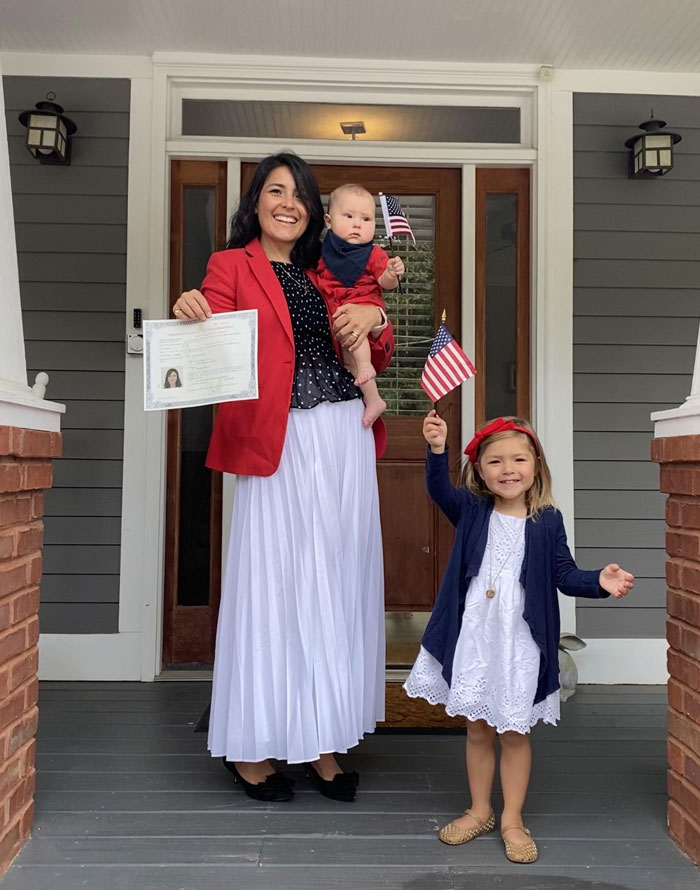 My Wife Became A Citizen Today! No Family Allowed So We Celebrate At Home