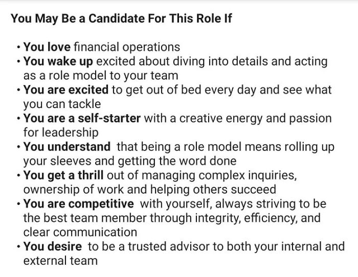 When You're Totally Meeting All Of The Requirements