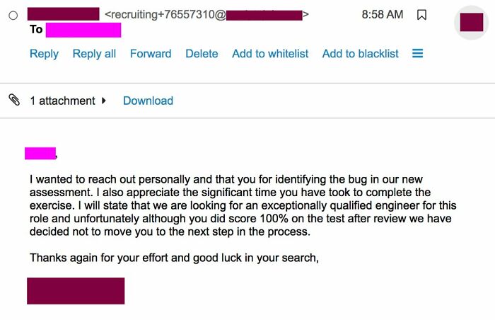 When You Put In Your Time And Get 100%, But You Still Get Rejected