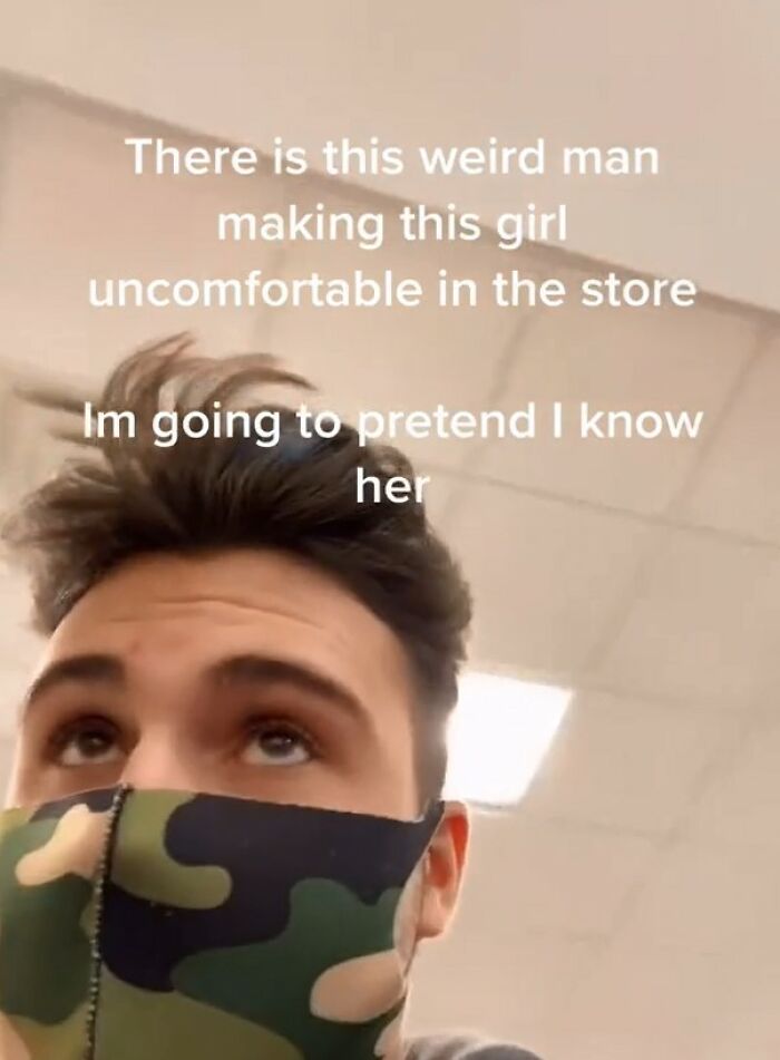 Guy Saves A Girl From A Creep By Pretending To Know Her And This Situation Illustrates A Big Problem