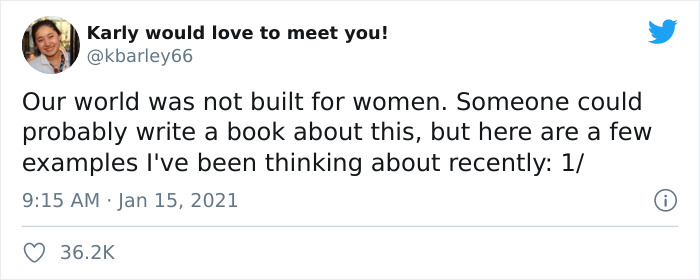 Person Lists 18 Alarming Facts That Show How “Our World Was Not Built For Women” Person Lists 18 Alarming Facts That Show How “Our World Was Not Built For Women”