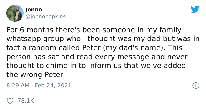 Man Shares Story Of Random Guy Being Added To His Family Chat Instead Of His Actual Dad, 78K Tweeters Are Cracking Up Man Shares Story Of Random Guy Being Added To His Family Chat Instead Of His Actual Dad, 78K Tweeters Are Cracking Up
