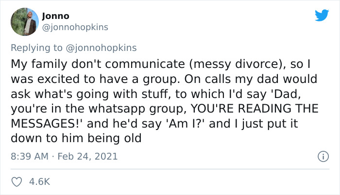 Man Shares Story Of Random Guy Being Added To His Family Chat Instead Of His Actual Dad, 78K Tweeters Are Cracking Up