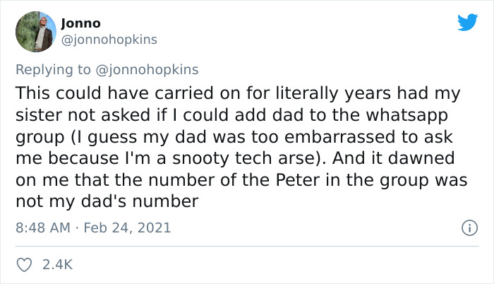 Man Shares Story Of Random Guy Being Added To His Family Chat Instead Of His Actual Dad, 78K Tweeters Are Cracking Up Man Shares Story Of Random Guy Being Added To His Family Chat Instead Of His Actual Dad, 78K Tweeters Are Cracking Up