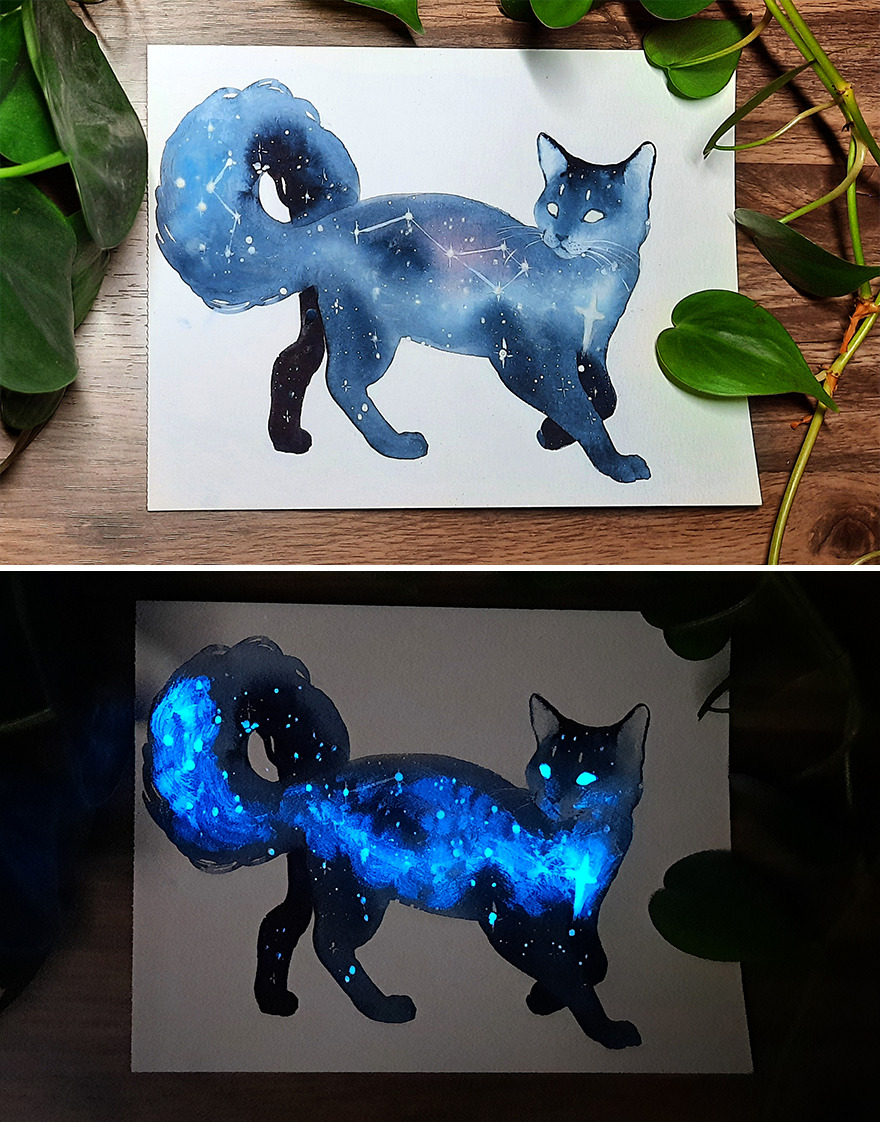 Glowy Galaxy Cat