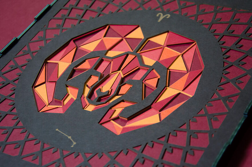 I Made A Paper Cut Illustration For Each Of The Zodiacs