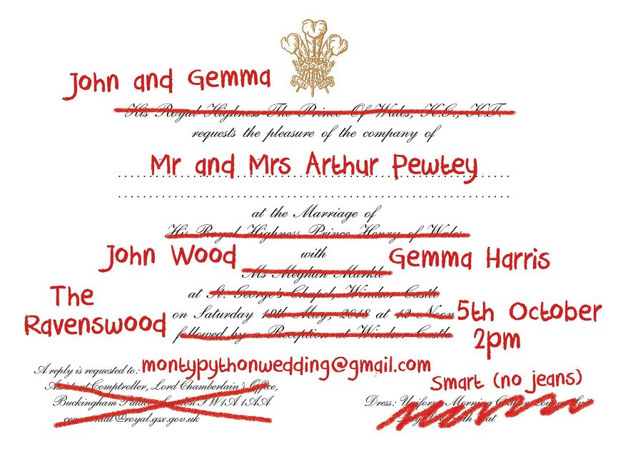 50 Reasons Why Our Wedding Will Always Be The Most Heavily Themed Monty Python Wedding Of All Time 50 Reasons Why Our Wedding Will Always Be The Most Heavily Themed Monty Python Wedding Of All Time