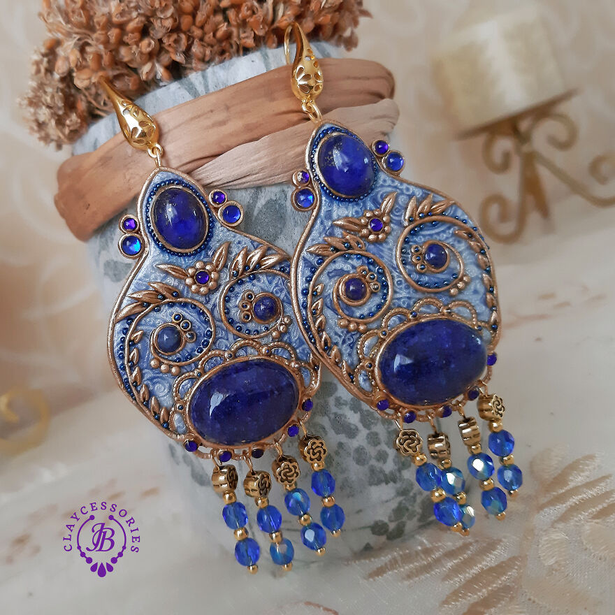 Earrings Made In The Style Of Russian Traditional Headwear