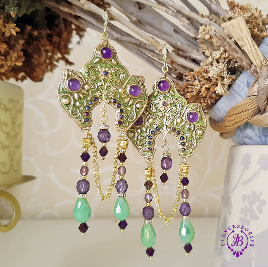 Earrings Made In The Style Of Russian Traditional Headwear