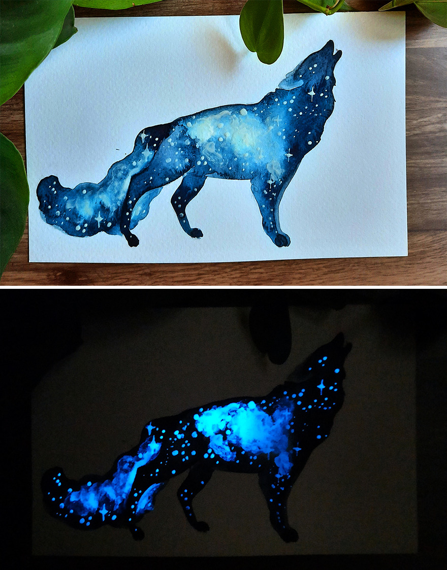 Glowy Galaxy Wolf