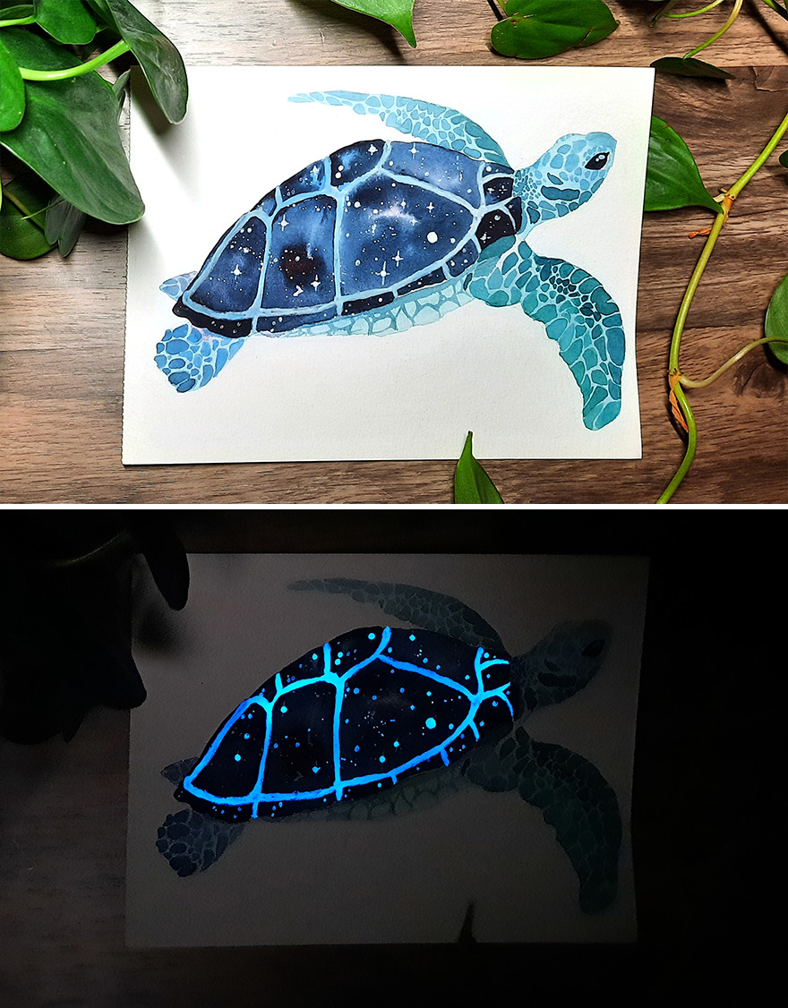 Glowy Galaxy Sea Turtle