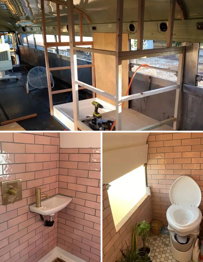 Couple Bought A School Bus For $7,500, Spent Another $42,500 To Transform It Into A Cool 298 sq ft House On Wheels Couple Bought A School Bus For $7,500, Spent Another $42,500 To Transform It Into A Cool 298 sq ft House On Wheels